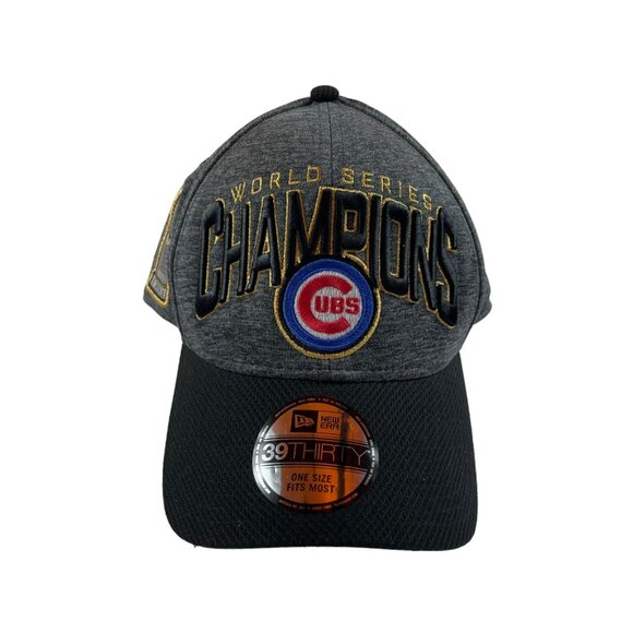 New Era Other - New Era Cubs World Series Champions Hat Cap Snack Back Adjustable Black Gray